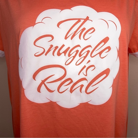 XXXL LuLaRoe Orange Tee The Snuggle Is Real Graphic Tshirt Womens Casual Comfort - Picture 3 of 13